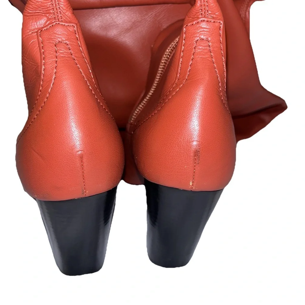 Stella McCartney Red Over Knee Boots Western Stretch Vegan Size 6 NWOB 🟠